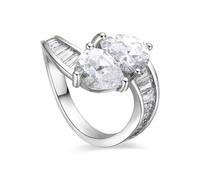 LUXENTER Bague avec zircon brillant finition argent - Darbia, Métal, Aucune pierre précieuse