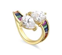 LUXENTER Bague avec zircon brillant finition or 18 carats - Darbia, Métal, Aucune pierre précieuse