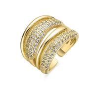 Bague - LUXENTER - Merima - Or jaune 18 carats - Zircone brillante - 18,8 mm Taille unique