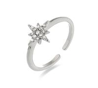 Luxenter Bague avec zircone brillante, plaque rhodium - Kimsel