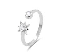 Luxenter Bague en argent sterling 925 avec zircone brillante, plaque rhodiée - Lialt