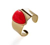 Luxenter Bague en corail plaquée or jaune 18 carats - Sheak