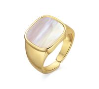 Luxenter Bague en nacre blanche plaque or 18 carats - Misau