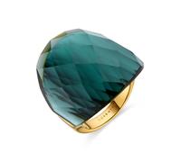 Luxenter Bague en quartz hydrothermal onyx plaquée or jaune 18 carats - Tak