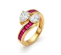 Luxenter Bague en zircone ru vec plaque en or jaune 18 carats - Darbia