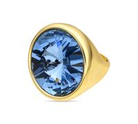Luxenter Bague plaque or jaune 18 carats et cristal bleu - Cuako