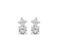 LUXENTER Boucles d'oreilles avec zircon brillant finition argent - Viaber, Pequeños, Métal, Zircone cubique