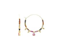 LUXENTER - Boucles d'oreilles Baim Tourmaline, multicolore, or jaune 18 carats, uniques, laiton, non applicable