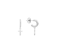 LUXENTER Boucles d'oreilles croix finition rhodium