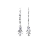 Luxenter Boucles d'oreilles 'CUREAO' argent / transparent, Taille One Size