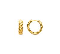 Luxenter Boucles d'oreilles de 11,5 mm de diamètre, plaque or jaune 18 carats - Caiki