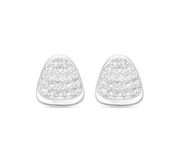 LUXENTER Boucles d'oreilles en alliage de métal avec zircon brillant finition argent couleur blanche petites boucles d'oreilles style brillant bijoux pour femme Musa