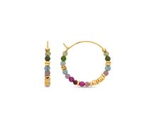 Luxenter Boucles d'oreilles en argent sterling 925 et cristal multicolore, plaque or jaune 18 carats - Ane