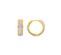 Luxenter Boucles d'oreilles en argent sterling 925 et nacre blanche, plaque or 18 carats - Haiku