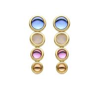 LUXENTER - Boucles d'oreilles en cristal multicolore avec or jaune 18 carats - Longki