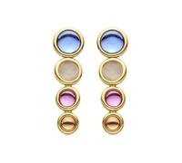 LUXENTER - Boucles d'oreilles en cristal multicolore avec or jaune 18 carats - Longki