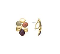 LUXENTER - Boucles d'oreilles en résine Niro, orange, or jaune 18 carats, único, laiton, non applicable