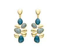 Luxenter Boucles d'oreilles en résine verte avec plaque en or jaune 18 carats - Nortul
