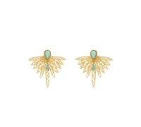 LUXENTER - Boucles d'oreilles en turquoise, or jaune 18 carats - Resiah, Único, laiton, non applicable