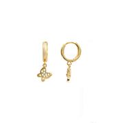 Luxenter Boucles d'oreilles en zircone brillante avec plaque en or jaune 18 carats - Kaduro