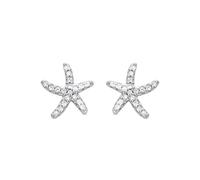 LUXENTER Boucles d'oreilles en zircone brillante finition rhodium - Emuh, Pequeños, Métal, Zircone cubique