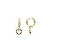 LUXENTER Boucles d'oreilles en zircone multicolore finition or jaune 18 carats - Becias, Pequeños, Métal, Zircone cubique