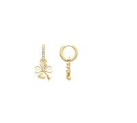 LUXENTER Boucles d'oreilles fleur finition or jaune 18 carats