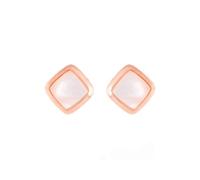 LUXENTER Boucles d'oreilles œil de chat finition or rose 18 carats couleur rose. Petites boucles d'oreilles bijoux pour femme - Modèle Mosi