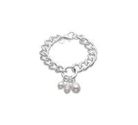 LUXENTER Bracelet à chaînes finition rhodium couleur argent bijoux pour femme - Modèle Invak