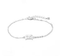 LUXENTER Bracelet Alphabet finition argent - Lettre B, taille unique, Métal, Sans pierre précieuse