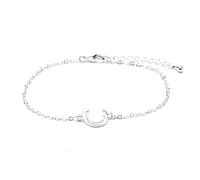 LUXENTER Bracelet Alphabet finition argent - Lettre C, taille unique, Métal, Sans pierre précieuse
