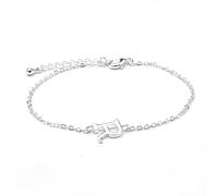 LUXENTER Bracelet Alphabet finition argent - Lettre R, Talla única, métal, sans pierre précieuse, Talla única, Métal, Sans pierre précieuse