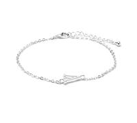 LUXENTER Bracelet Alphabet finition argent - Lettre V, taille unique, Métal, Sans pierre précieuse