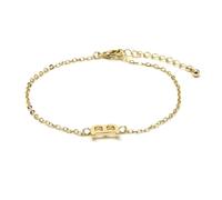 LUXENTER Bracelet Alphabet finition or 18 carats - Lettre B, taille unique, Métal, Sans pierre précieuse