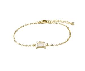 LUXENTER Bracelet Alphabet finition or 18 carats - Lettre D, taille unique, Métal, Sans pierre précieuse