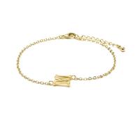 LUXENTER Bracelet Alphabet finition or 18 carats - Lettre M, taille unique, Métal, Sans pierre précieuse