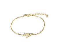 Luxenter Bracelet 'Alphabet V' jaune d'or, Taille 19 cm
