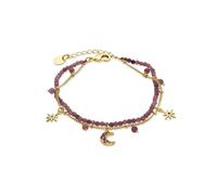 LUXENTER Bracelet avec cristal rose finition or 18 carats. Couleur rose. Bracelets en pierres. Bijoux pour femme - Modèle Ethal