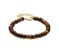 Luxenter Bracelet avec œil-de-tigre, plaque or 18 carats - Lessy