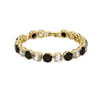 Luxenter Bracelet avec zircone et onyx, plaque or 18 carats - Siju
