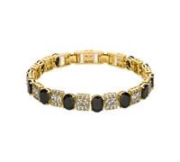 Luxenter Bracelet avec zircone onyx plaque or 18 carats - Sauki