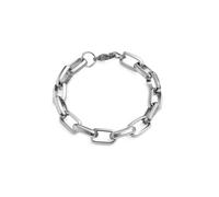LUXENTER Bracelet en acier hypoallergénique avec finition rhodiée. Couleur argentée. Bijoux pour femme - Modèle Hexlo