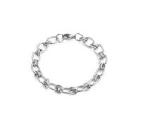 LUXENTER Bracelet en acier hypoallergénique avec finition rhodium. Couleur argentée. Bijoux pour femme - Modèle Hataj
