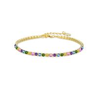 Luxenter Bracelet En Argent 925 Avec Zircons Multicolores Finis En Or Jaune 18k - Tahu