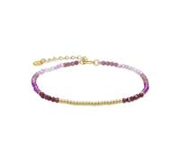 LUXENTER Bracelet en argent sterling 925 avec cristal rose finition or 18 carats. Couleur rose. Bracelets en pierres. Bijoux pour femme - Modèle Vados