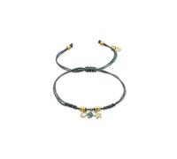 LUXENTER Bracelet en argent sterling 925 avec cristal vert finition or 18 carats. Couleur verte. Bracelets en cordon. Bijoux pour femme - Modèle étoile