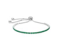 Luxenter Bracelet en argent sterling 925 avec zircone émeraude et plaque rhodiée - Leythor