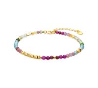 Luxenter Bracelet en argent sterling 925 et cristal multicolore, plaque or jaune 18 carats - Ane