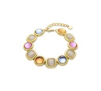 LUXENTER - Bracelet en cristal multicolore en or jaune 18 carats, taille unique, laiton, cristal