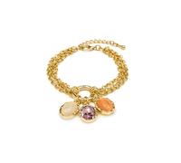 Luxenter Bracelet en œil-de-chat multicolore avec plaque en or jaune 18 carats - Zalya